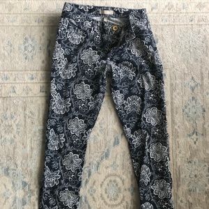 Banana Republic Navy and White Printed Pants 26